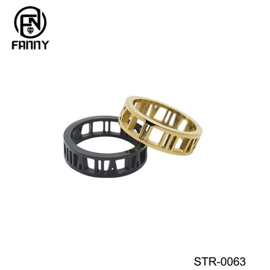 Laser Cut Roman Numeral Stainless Steel Ring Factory