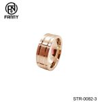 Simple Grooved Brushed Stainless Steel Ring