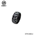 Simple Stainless Steel Corrosion Pattern Wedding Ring