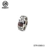 Simple Stainless Steel Corrosion Pattern Wedding Ring