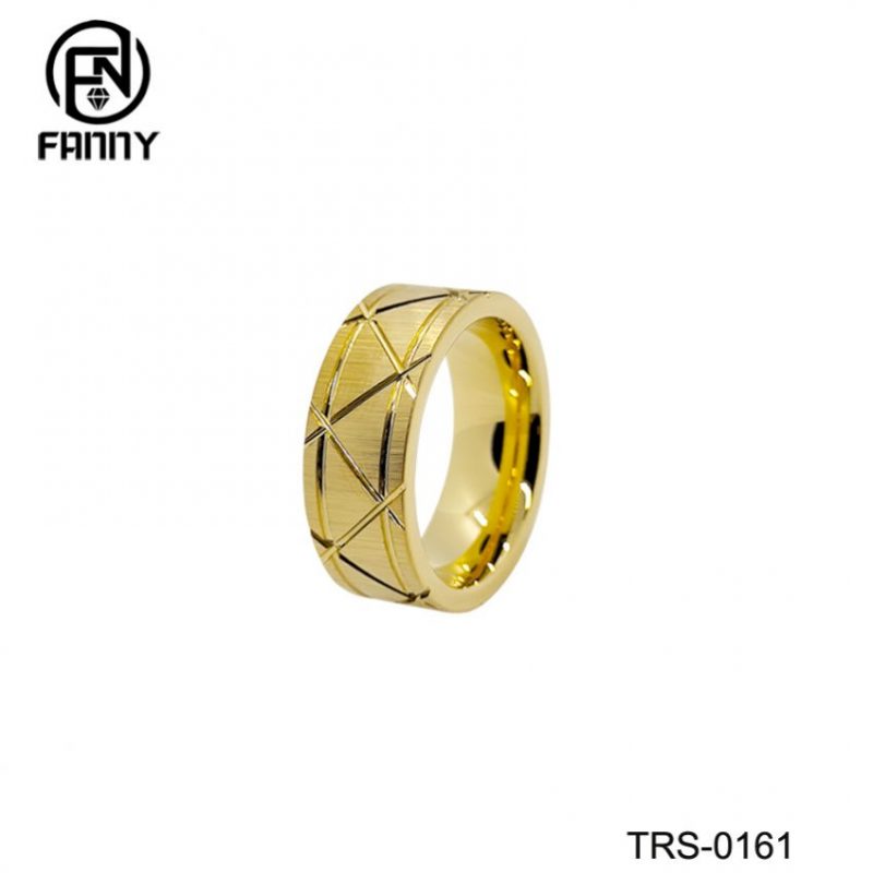 Vakuumbeschichtung Gold Herren Punk Stil Wolframkarbid Ring