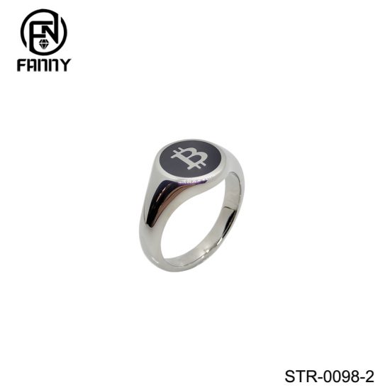 Epoxy Branches 316L Stainless Steel Ring with Corroded Pattern china Manufacturer