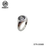 Epoxy Branches 316L Stainless Steel Ring with Corroded Pattern