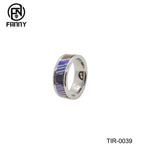 Custom Designed Titanium and Titanium Horse Combination Ring Gift
