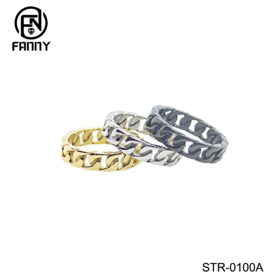 Punk Chain Surgical Stainless Steel Ring Factory