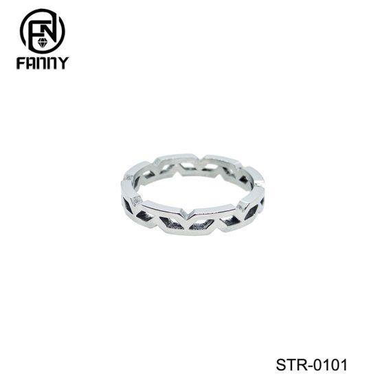 Minimalist Laser Pattern Stainless Steel 316L Ring China Factory