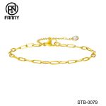 Women’s Stainless Steel 18K Gold Paper Clip Bracelet