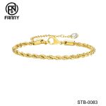 Punk 18K Gold Stainless Steel Bracelet for Girls