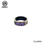 Stainless steel smart wearable ring with LED time display