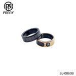 Stainless steel smart wearable ring with LED time display