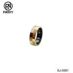 Stylish 18K gold and steel-colored smart health ring, made of medical-grade stainless steel