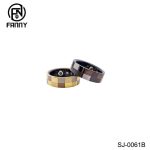 Stylish 18K gold and steel-colored smart health ring, made of medical-grade stainless steel