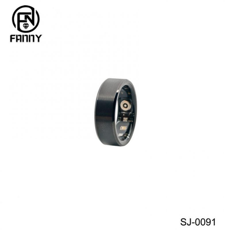 Flat-faced chamfered tungsten carbide smart health ring