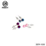 Hypoallergenic 316L stainless steel earrings, set with opals