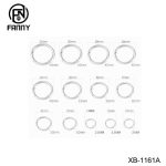 Round stainless steel silver spring carabiner key ring